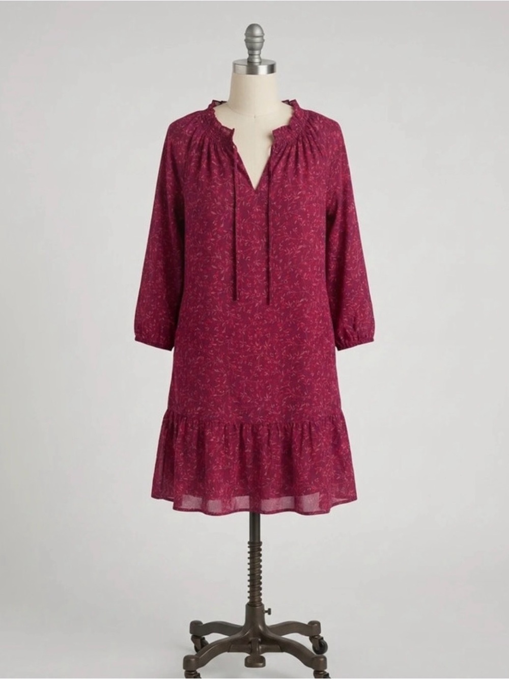 Pink Floral Ruffle Dress